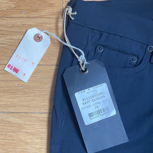 Rag and Bone Equestrian exposed zipper Capri-NWT - Picture 3 of 4